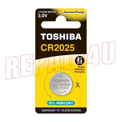 Μπαταρία Λιθίου Toshiba CR2025 3V 