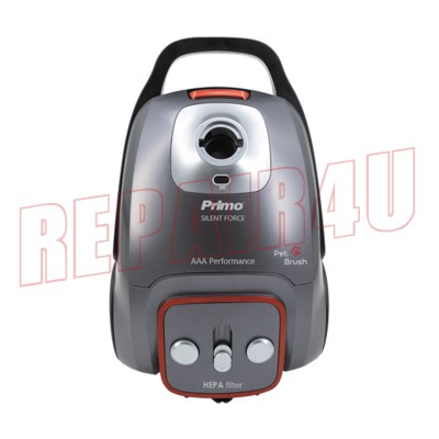 Ηλεκτρική Σκούπα Primo PRVC-40489 AAA Silent Force με Πέλμα Pet 700W 3.0lt Ανθρακί/ Κόκκινη